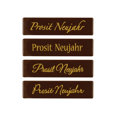 Placchetta  Prosit Neujahr , cioccolato fondente 
